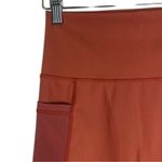 Aerie Bike Shorts Womens M Rust High Waist Pockets Activewear Athleisure Fitness Photo 3