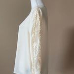 Who What Wear | Cream Lace Long Sleeve Blouse Sz M Photo 5