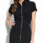 St. John Collection  Zip Front Marocain‎ Crepe Dress Black Size 4 MSRP $1,295 Photo 0