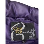 NWOT Women's Small Purple Puffer Vest Faux Fur Hooded Ski Resort Chalet Hiking Photo 2