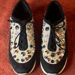 Vaneli Embellished Black and Cream Women's Sneakers Size 8 Photo 0