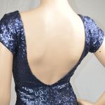 Backstage  Navy Sequin Formal Beaded Cocktail Dress XS Photo 2