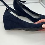 It’s OK Ankle Strap Deep Navy Blue Suede Wedge Heel Shoes‎ Size 11 Photo 1