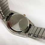 Milan vintage women’s quartz analog silver gold tone date watch 25mm blue dial Photo 5