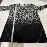 JM Collection Gray & Black Cheetah Print Long Sleeve Tunic Sweater Size M Photo 8