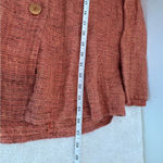 Flax  Womens M Cardigan Jacket Blue long Sleeve  100% Linen Photo 5