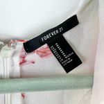 Forever 21 NEW  White Red Floral Ruffle Plunge Sheer Mini Dress M Coquette Photo 3
