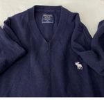 Abercrombie & Fitch Navy Blue V Neck Sweater Photo 3