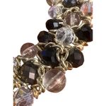 Vintage Necklace Bracelet Set Gold Tone Glass Acrylic Bead Stretch Estate Chunky Photo 2