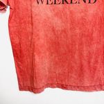 American Eagle 100% Cotton Red Acid Wash Weekend Graphic Boxy Tee Photo 4