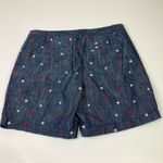 Talbots Relaxed Chino Short Dark Chambray Star Embroidered Cotton Linen 6 Photo 4