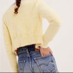 For Love & Lemons NWT  Sheila Yellow & Purple Fuzzy Cropped Cardigan Size Small Photo 1
