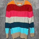 Stitches + Stripes Women’s Sweater Small Multicolor Striped Knit Cotton Blend Photo 0