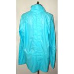 Athleta New  Wind Breaker Rain Jacket Full Zip L Aqua Blue Yellow Pockets Cinch Photo 5