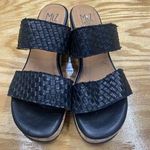 Miz Mooz Genna Slide Sandals Women's 7.5 Black Leather Block Heel Hipster S61 Photo 0