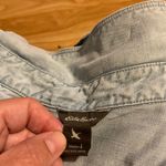 Eddie Bauer  vintage chambray Light Blue Button-Up denim Shirt outdoor‎ coastal Photo 1