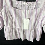 Lush Clothing Lush Lavender And White Stripe‎ Top Size Large Photo 2