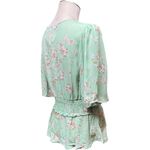 Lily White  V-Neck Flowy Top Floral Green Pink XL Photo 6
