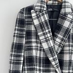 ZARA  Tweed Jacket Womens Small Double Breasted Blazer Equestrian Quiet Luxury Photo 3