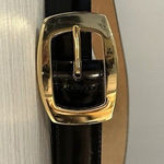Brighton  Belt Patent Leather Black With Gold Size Medium # 37713 Vintage 1993 1" Photo 0