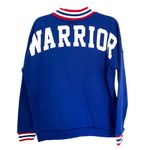 DC Comics  Wonder Woman Blue Striped V Neck Retro Pullover Sweater Size XS Photo 1