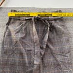 EXPRESS Gray Burgundy Plaid Ankle High Rise Tie Belt Dress Pants Sz 8 Photo 8