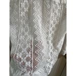 Chico's Women's Linen Button-Up Shirt White Size 1/M Back lace Photo 3