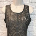 Bagatelle Black Leather Laser Cutout Tank Top XS Photo 3