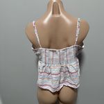 American Eagle  Candy Stripe Linen Blend Tank Top Shirt Large Photo 1