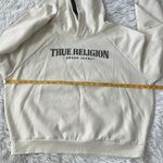 True Religion  Women's Arch Logo Boyfriend Hoodie Top Winter White size XL Photo 9