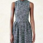 Ganni Anthropologie Pinnacle Dress Tweed Pleats Ruffle Neck Sleeveless Sz XS GUC Photo 1