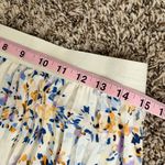 Vince Camuto Pleated Midi Skirt Ivory Blue Lavender Lined Womens size Medium Photo 8