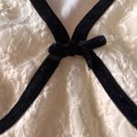 Thirty Thirty La Romantic Top Ivory Suede Black Trim Cottagecore Croquette XS White Photo 4