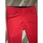 Nygard Slims Jeggings Pull On Skinny Pants Red Black Stripe Mid Rise L (14 Photo 1