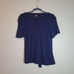 Michael Kors MICHAEL  Navy Linen Tie-Front T-Shirt Photo 3