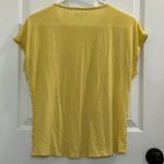 Cato  Bright Yellow Floral Crochet Lace Front T-Shirt Medium Hippie Photo 1