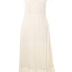 Reformation NWT  Nikita Midi in Ivory Tank Tie Straps Flounce Hem Dress 8 Photo 6