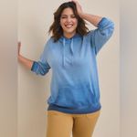 Torrid  Blue Gradient Vintage Feel Classic Fit Cozy Fleece Raglan Hoodie - size 1 Photo 8