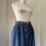 NWT Vintage ‘80s Khaki Roberts California Dark Denim Belted Midi Skirt Blue Size M Photo 4