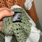 POL  Open Knit Colorblock Long Sleeve Hooded Sweater Photo 6