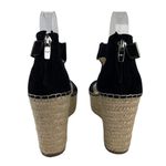 Marc Fisher Calita Black Suede Scalloped Crisscross Platform Espadrille Wedge 7M Photo 13