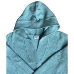 Aerie  Hoodie Medium Waffle Knit Blue V Neck Oversized Chunky Stretch Lounge Cozy Photo 3
