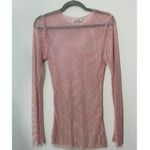 Free People NEW  Women's Pink Filter Finish Long Sleeve Metallic Mesh Size Small Photo 14