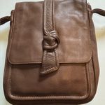 Kenneth Cole  CHOCOLATE BROWN LEATHER CROSSBODY KNOT DEDIGN ON FRONT SNAP CLOSURE Photo 0