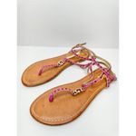GBG‎ Los Angeles T Strap Sandals Size 9.5 Pink Gold Logo Ankle Strap Pink Photo 2