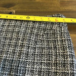 Boston Proper  Tweed  Zippered Mini Skirt Glitter Andrea Behar Black White Gold Photo 6