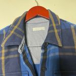 Outerknown Blanket Shirt Dress Womens M Blue Plaid Long Sleeve Button thick Photo 6