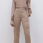 Jonathan Simkhai satin cargo pant NWT Tan Size 6 Photo 2