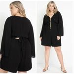 Eloquii New!   black 100% cotton Flare Sleeve Romper,‎ 18 Photo 2