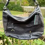 Radley London  flower appliqué Black Leather handbag purse Photo 2